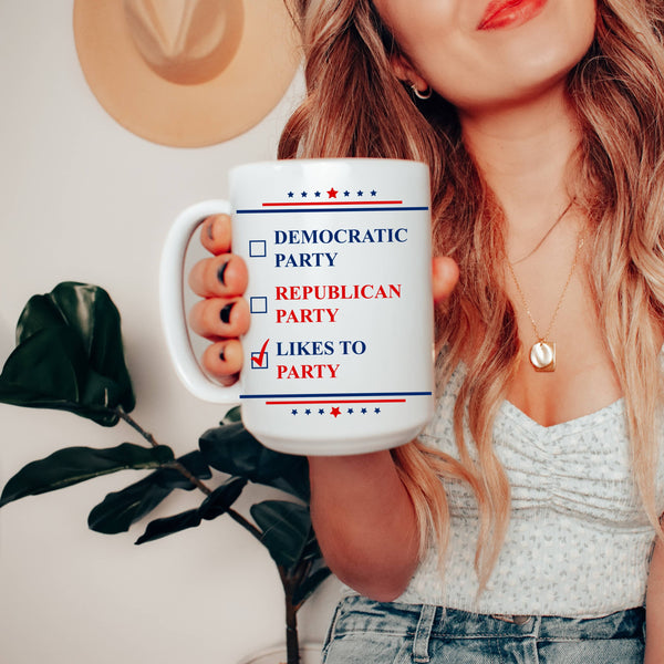 Likes to Party Political Mug