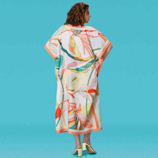 Exotic Leaves Caftan Beach and Pool Coverup