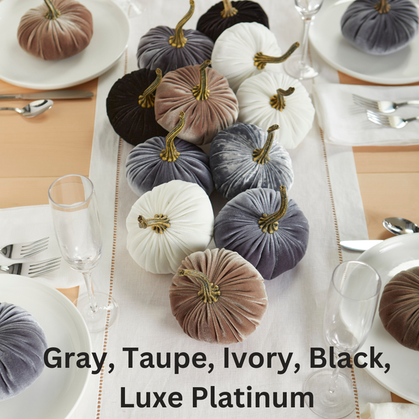 Small Velvet Pumpkin - Taupe
