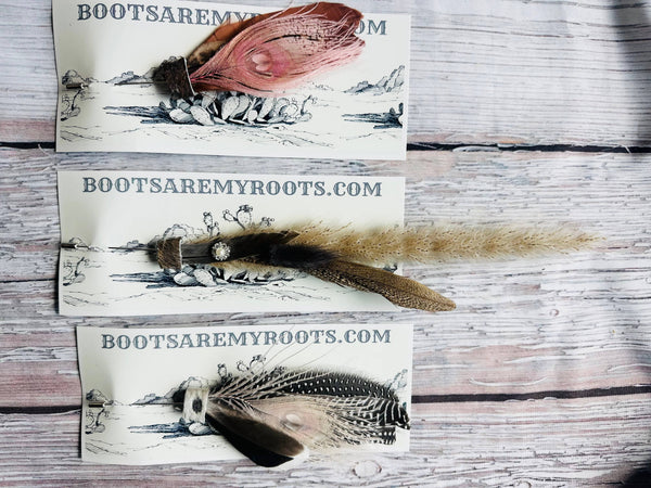 Mixed Feather Hat Pin - Set #13