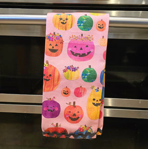 Pumpkins Pink Kitchen Towel