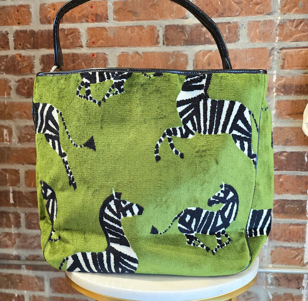 Olivia Handbag - Emerald Zebra