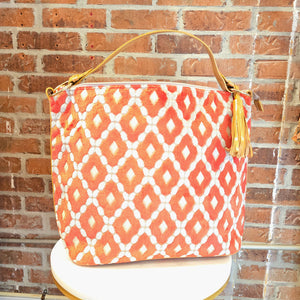 Emma Handbag - Orange Diamond