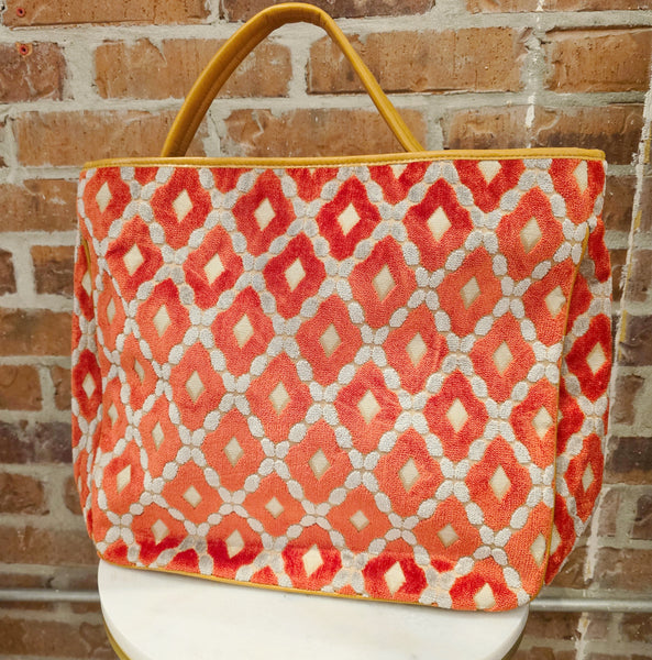 Olivia Handbag - Orange Diamond