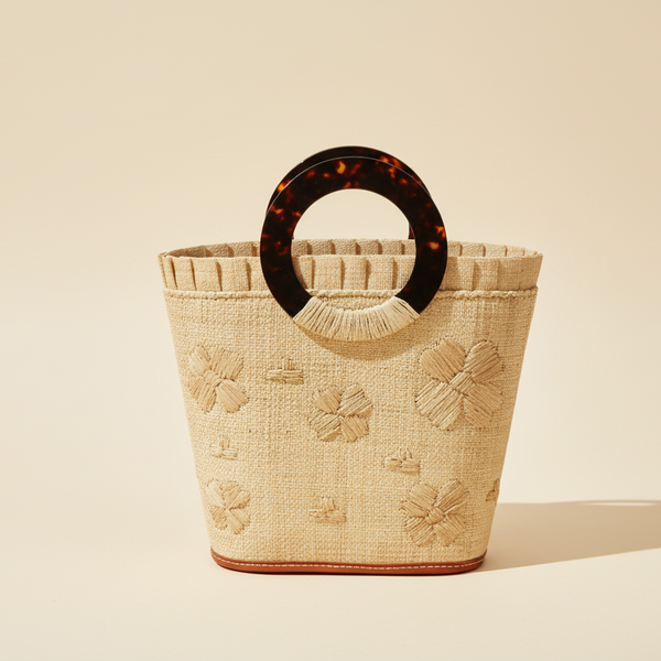 Tulum Straw Bucket Handbag - Natural