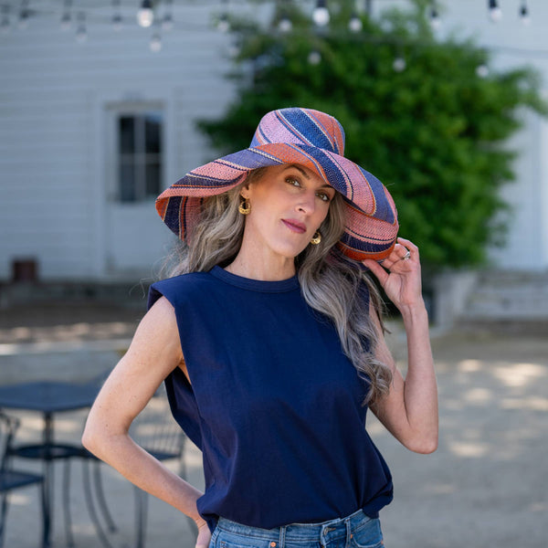 Grace Straw Hat - Retro Swirl