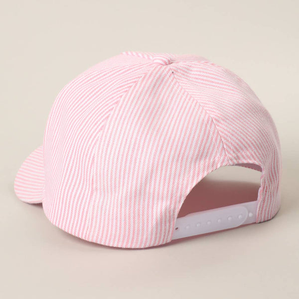 Tanned & Tipsy Seersucker Baseball Hat