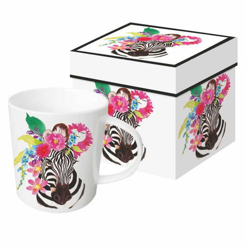 Floral Zebra Mug in Gift Box