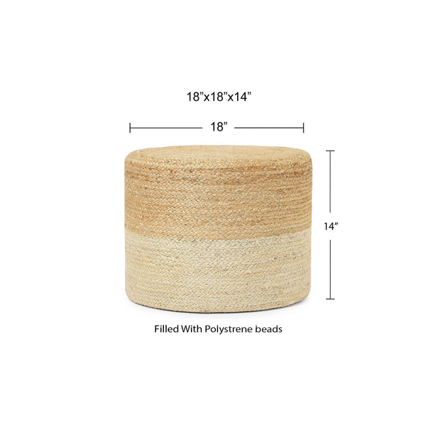 Cylindrical Pouf - Natural Ivory