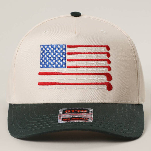 Golf Club American Flag Baseball Hat