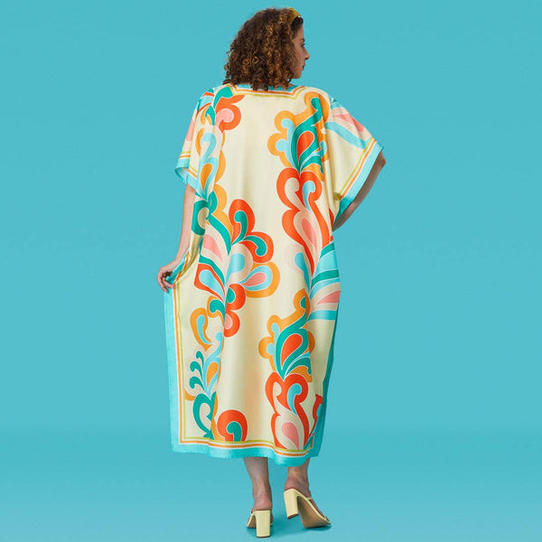 Paisley Pop Caftan Beach and Pool Coverup