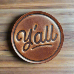 Y'all Leather Coaster