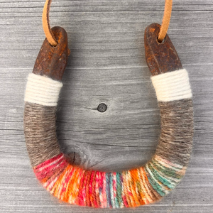 Up-cycled LUCKY Horseshoe - Rainbow