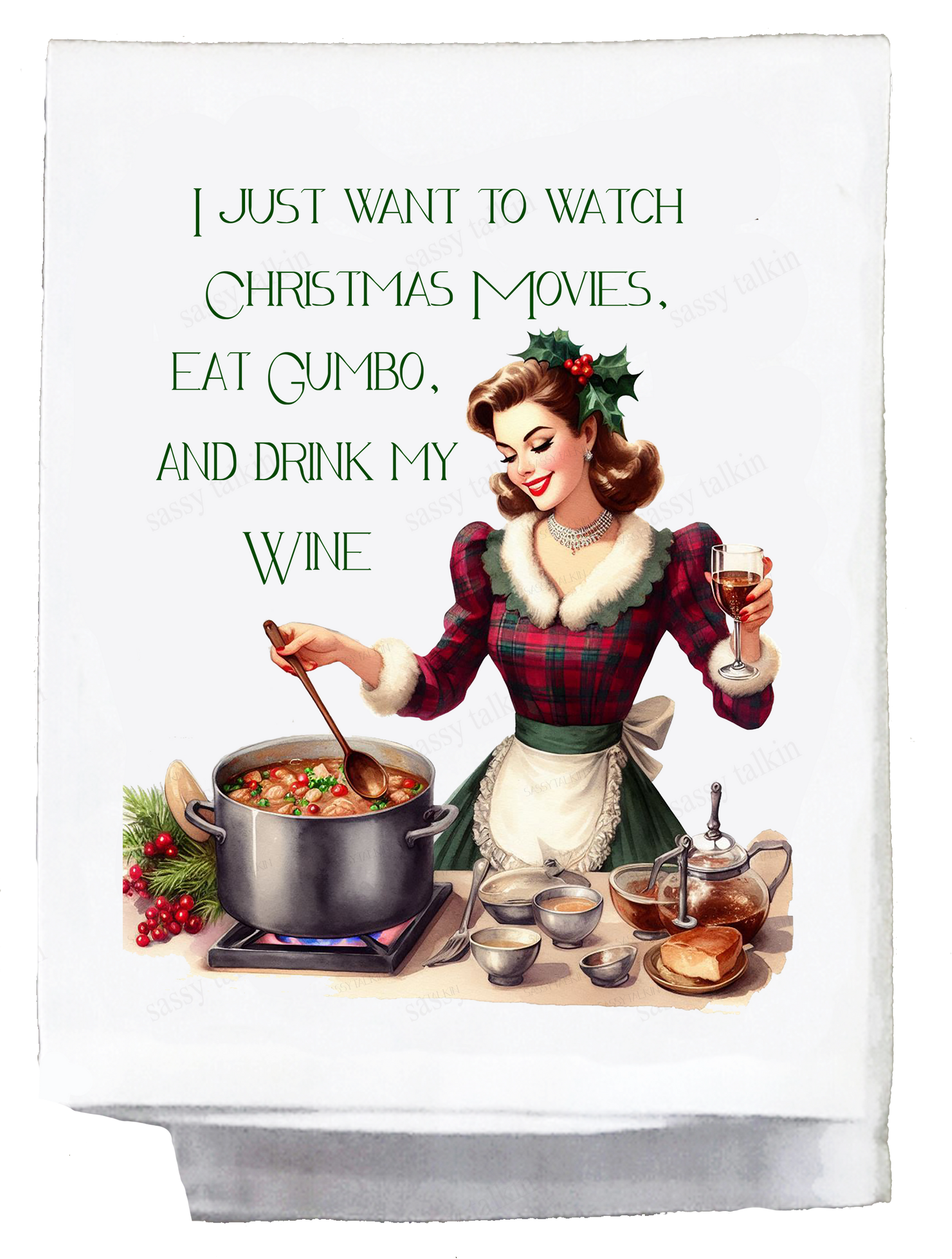 Christmas Gumbo Kitchen Towel