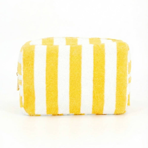 Striped Terrycloth Cosmetic Bag