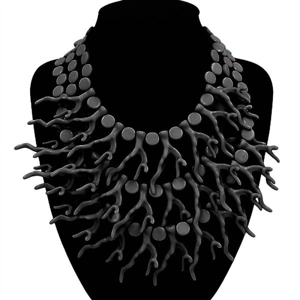 Bold Coral Statement Necklace