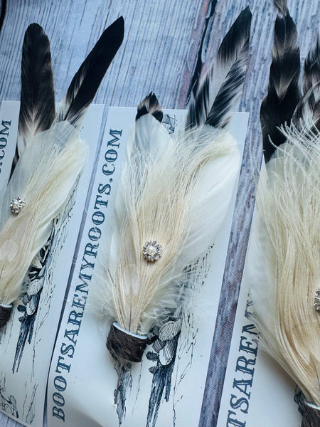 Mixed Feather Hat Pin - Set #16