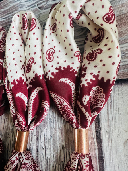 Maroon Paisley Wild Rag