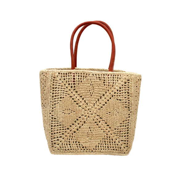 Cheval Lace Square Patterned Basket Bag