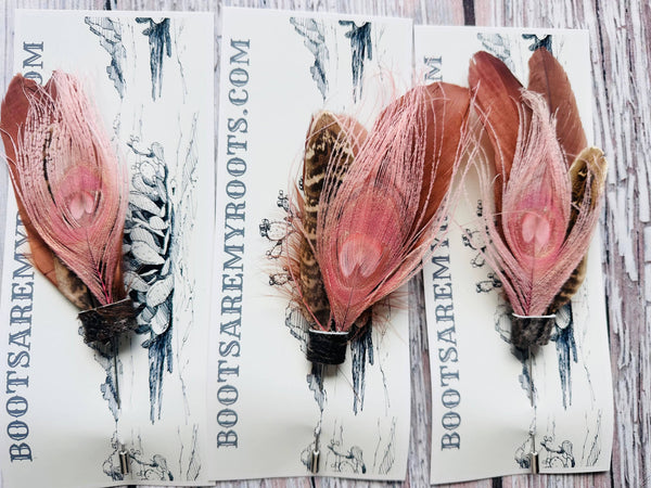 Mixed Feather Hat Pin - Set #13