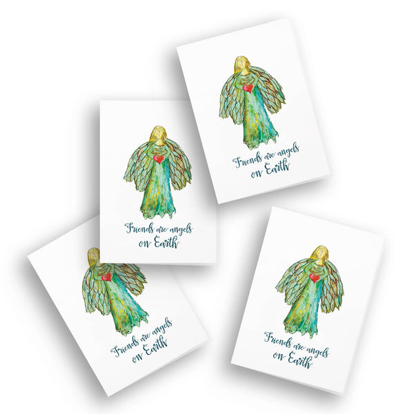Friends Are Angels On Earth Enclosure Cards - Pack of 4