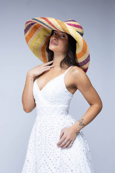Grace Straw Hat - Midori Swirl