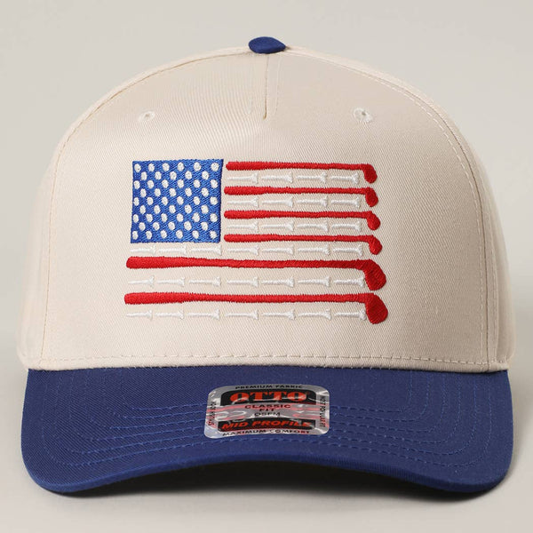 Golf Club American Flag Baseball Hat