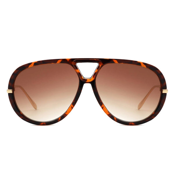 Double Bridge Fashion Aviator Sunglasses