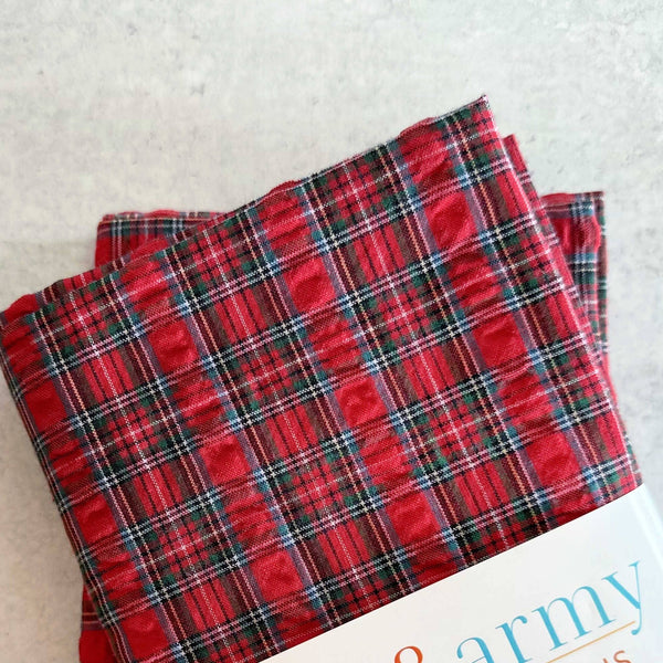 Tartan Seersucker Cloth Napkins - Set of 4