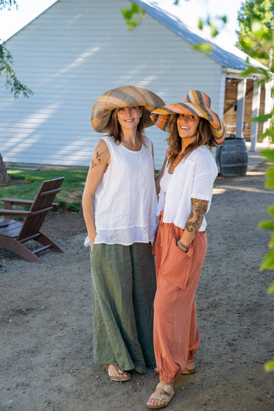 Grace Straw Hat - Midori Swirl