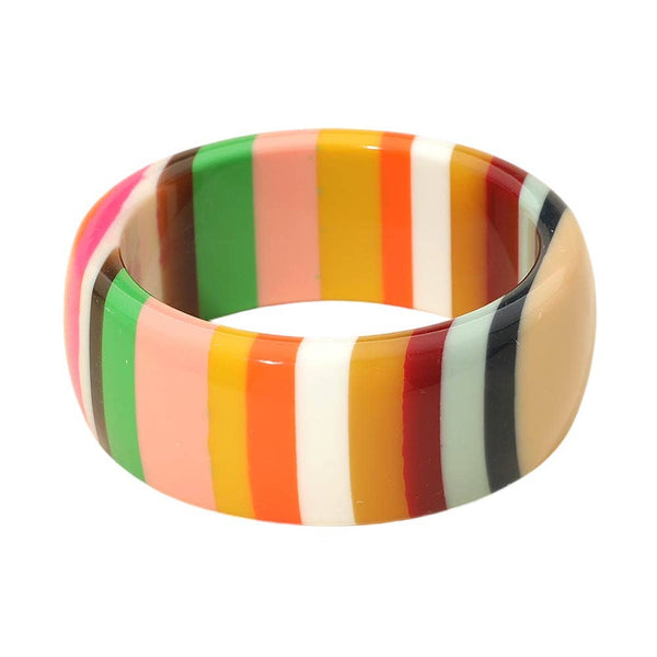 Bold Striped Resin Bangle Bracelet