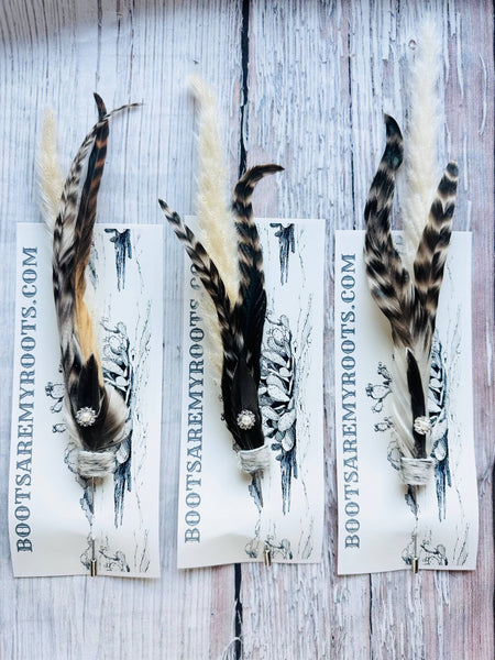 Mixed Feather Hat Pin - Set #18