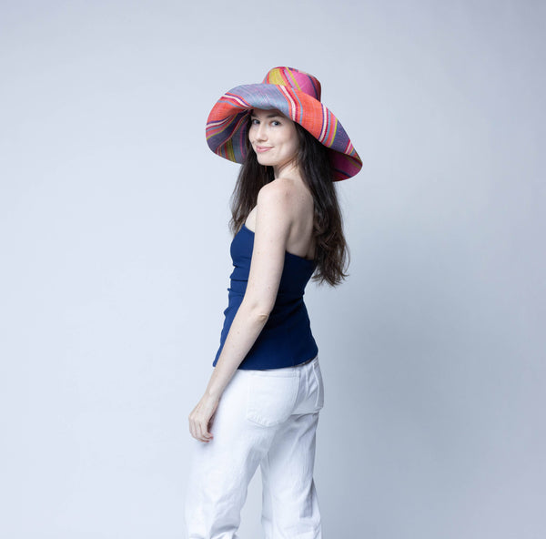 Grace Straw Hat - Raspberry Swirl