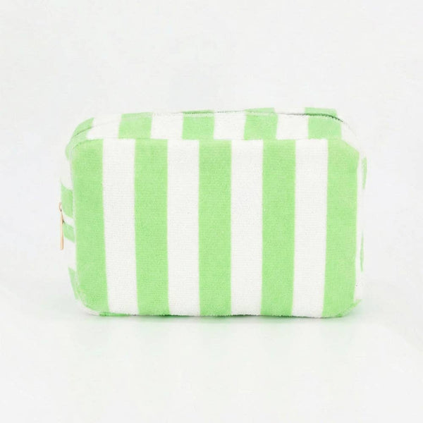 Striped Terrycloth Cosmetic Bag
