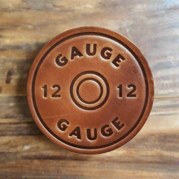 12 Gauge Leather Coaster