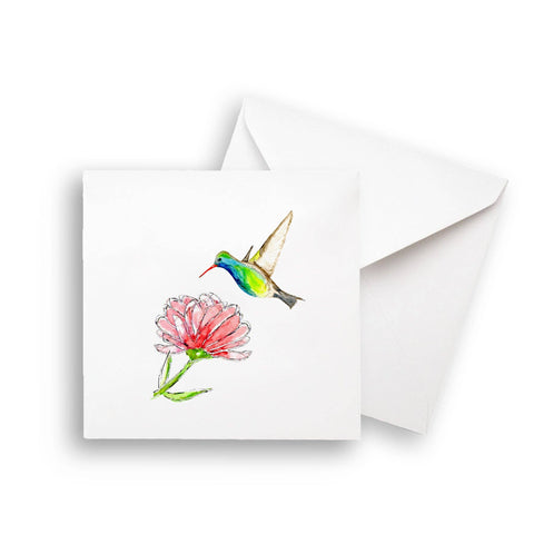 Hummingbird with Flower Note Card
