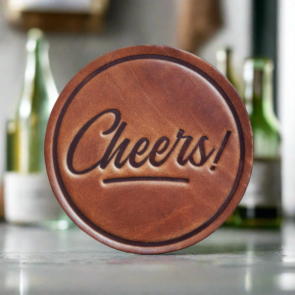 Cheers! Leather Coaster