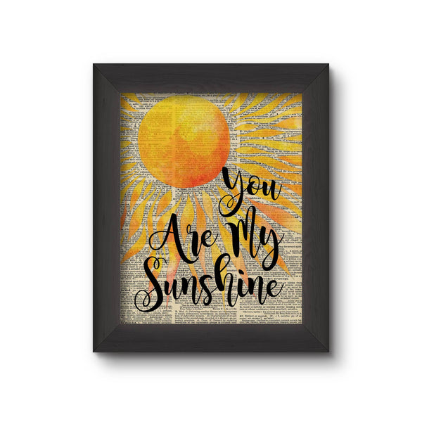 You Are My Sunshine Book Print