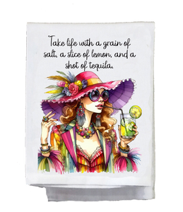 Take Life With A Grain Of Salt Kitchen Towel