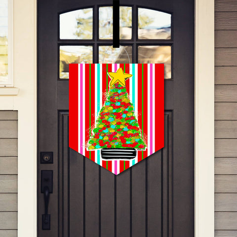 Dots & Stripes Tree of Cheer Door Hanger