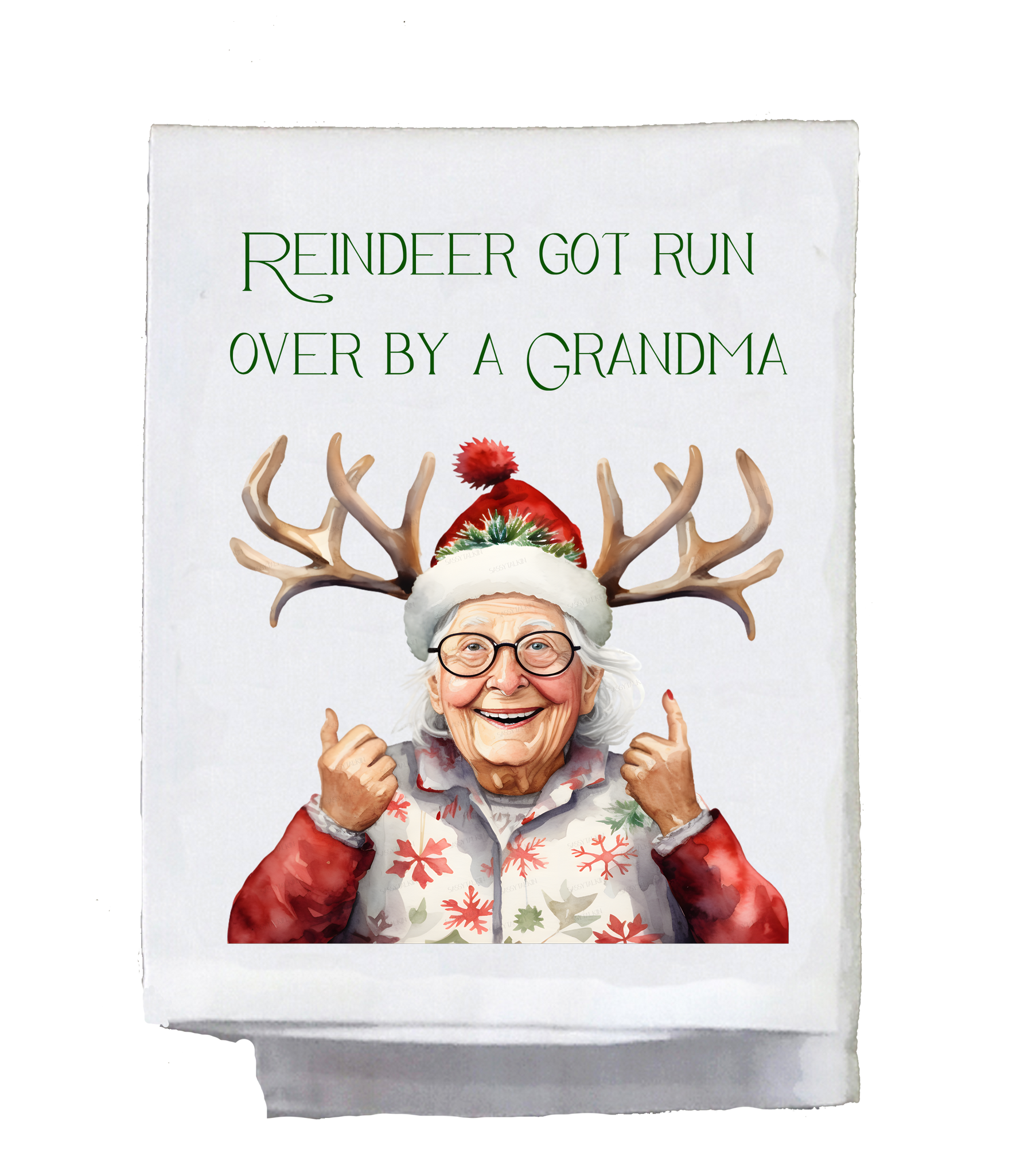 Christmas Reindeer Got Run Over Kitchen Towel