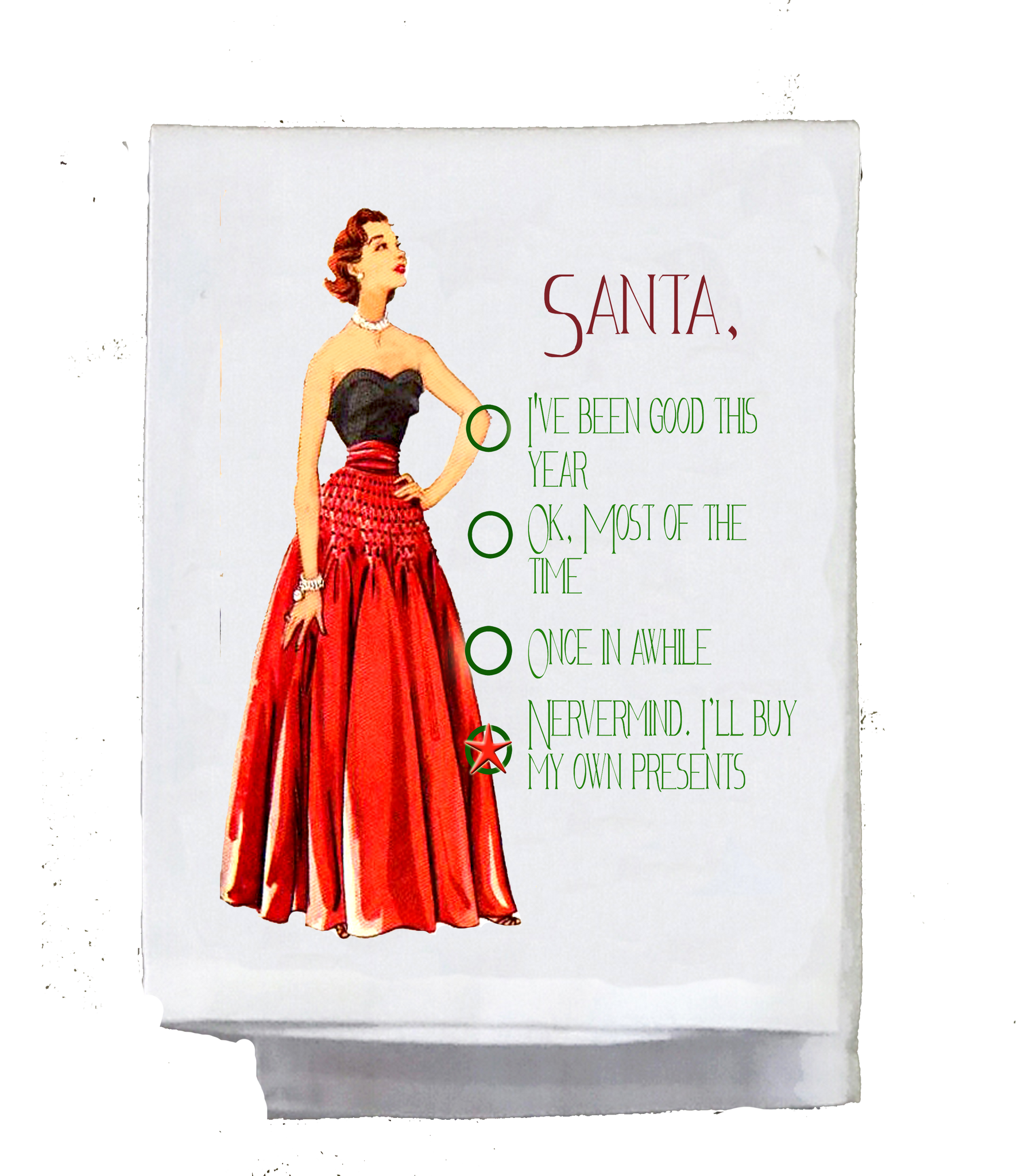 Christmas Santa Choices Kitchen Towel