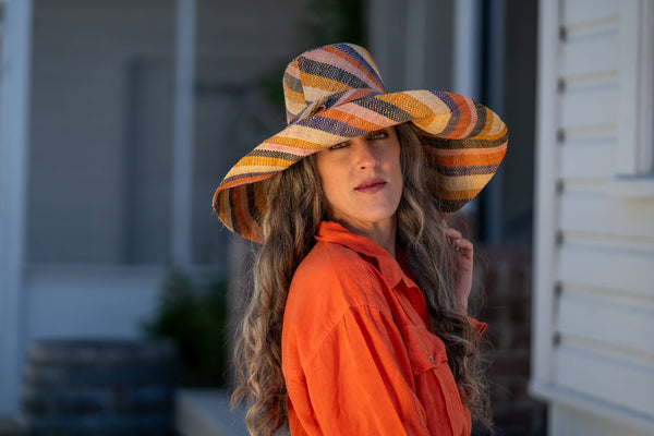 Grace Straw Hat - Midori Swirl