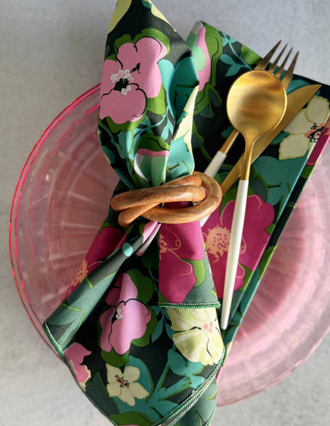 Flower Bloom Cloth Napkins - Set of 4