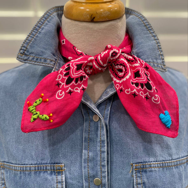 Cactus ❤️ Embroidered Bandana