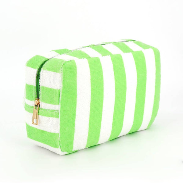 Striped Terrycloth Cosmetic Bag