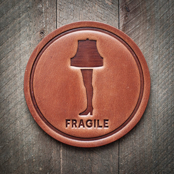 Fragile Leather Coaster