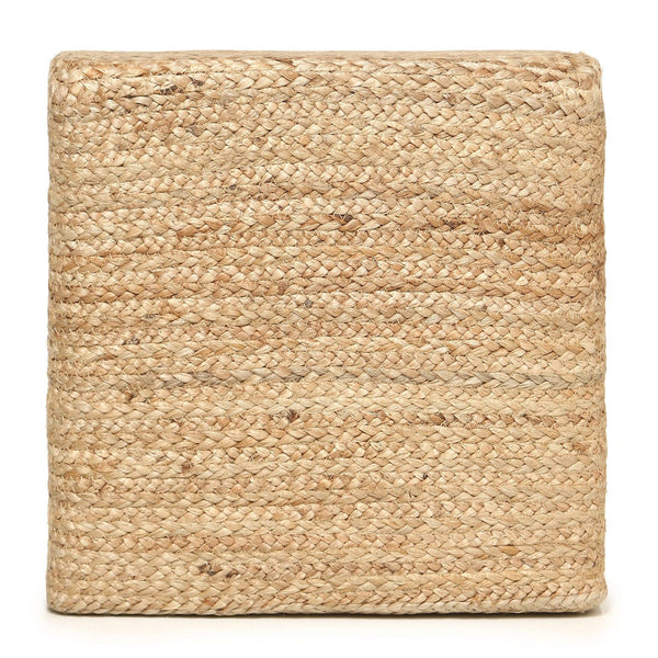 Cube Jute Pouf - Natural