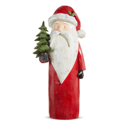 Carved Santa with Tree