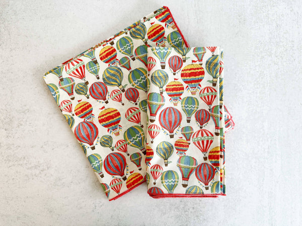 Hot Air Balloons Cloth Napkins - Set of 4